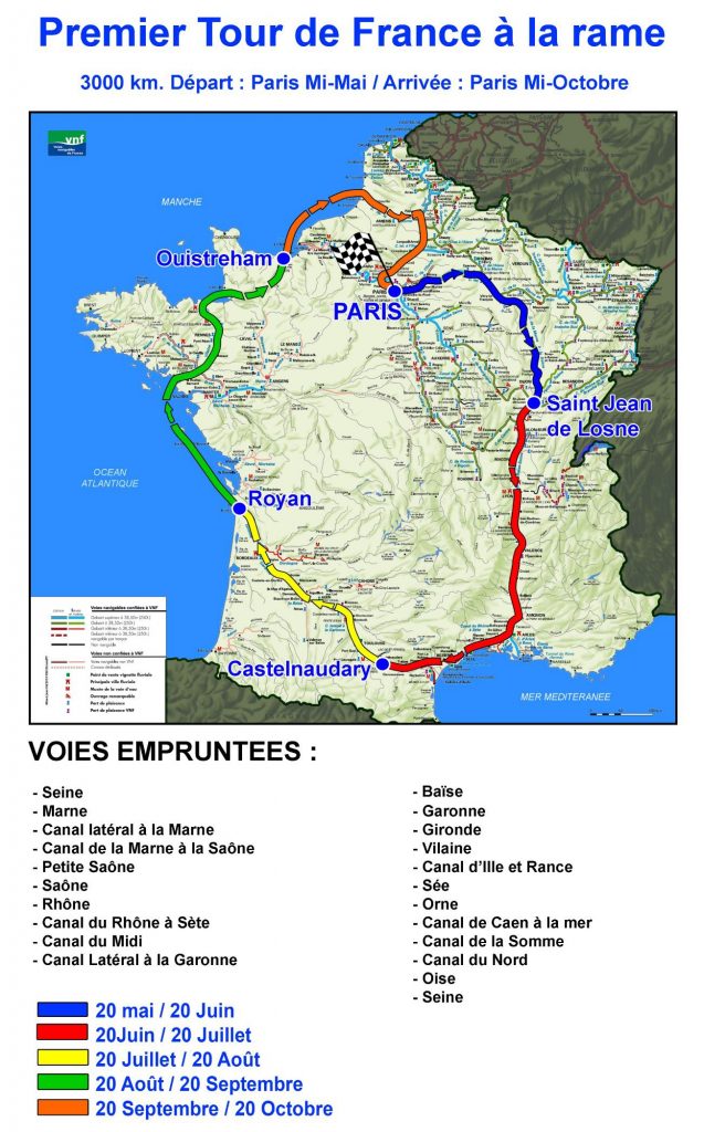 Carte du 1er TDF à la rame