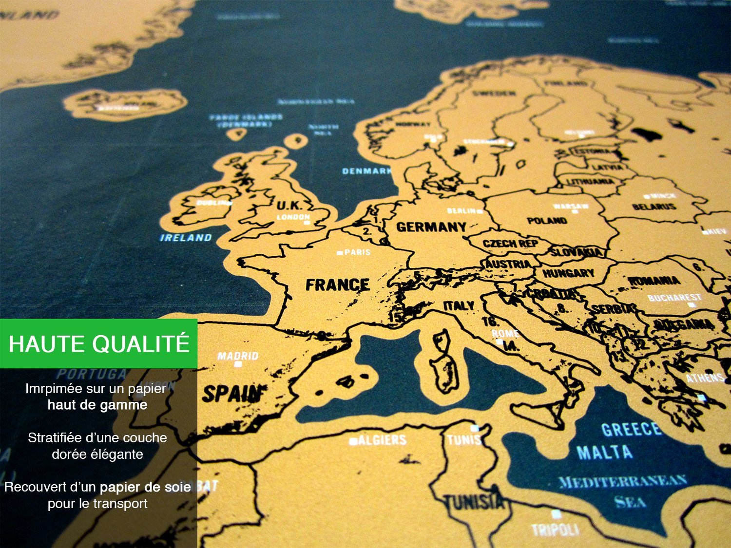 Carte du Monde à Gratter Voyage Affiche (82x59 cm), Scratch off