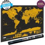 ★ Une carte du monde à gratter édition XXL Deluxe 2018 avec un e-book offert ★