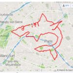 L’athlète française Marine Leleu dessine un requin géant dans les rues de Paris avec son GPS